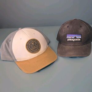 Patagonia Hat Lot 2 Caps Yulex Patch Logo Snapback Trucker Distressed Read